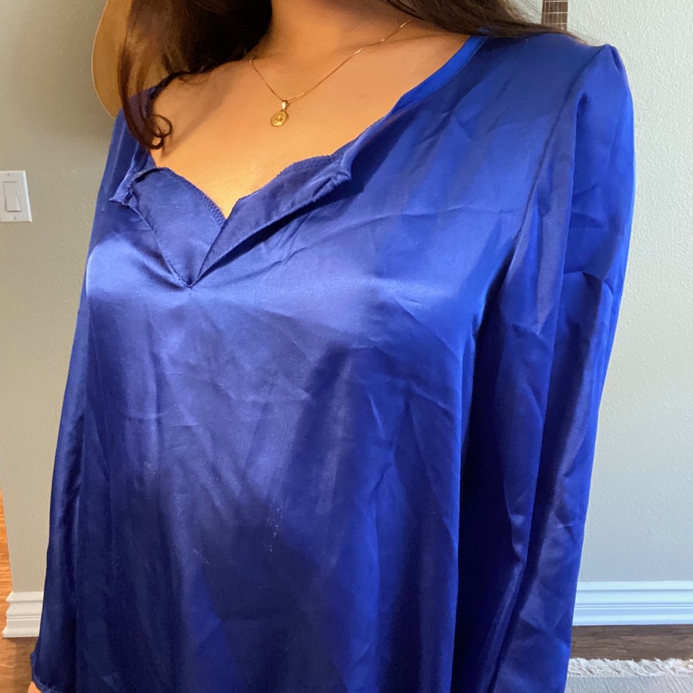 Bright Blue Satin Cover up